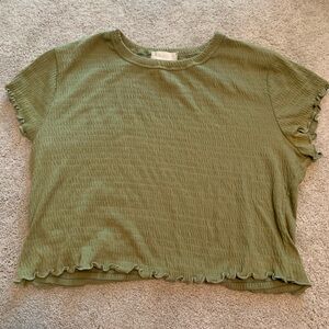 Altar’d State Green Ruched crop top size large